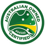 The Australian Owned Certified badge for AUSEV #4500.