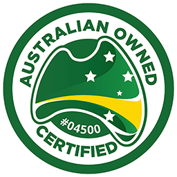 The Australian Owned Certified badge for AUSEV #4500.